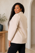 Devine Tan Shawl-Collar Long-Sleeve Blazer